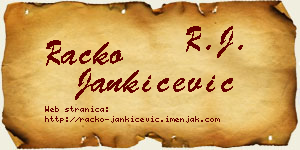 Racko Jankićević vizit kartica